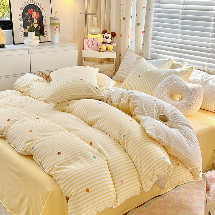 91家纺网 家纺一手货源 找家纺 （总）木子家纺 2026春夏新款色织全棉纯棉四件套