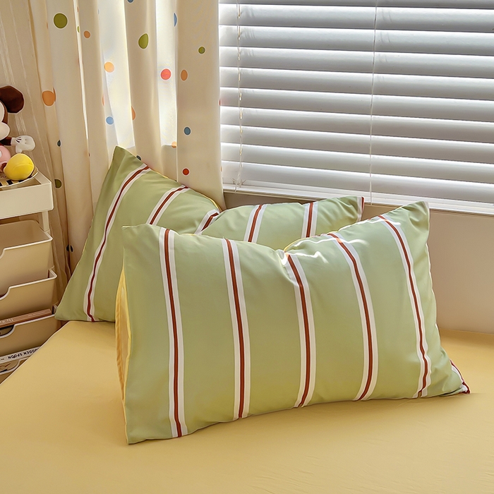 91家纺网 家纺一手货源 找家纺 木子家纺 2026新款水洗棉印花四件套--仲夏系列 不焦绿