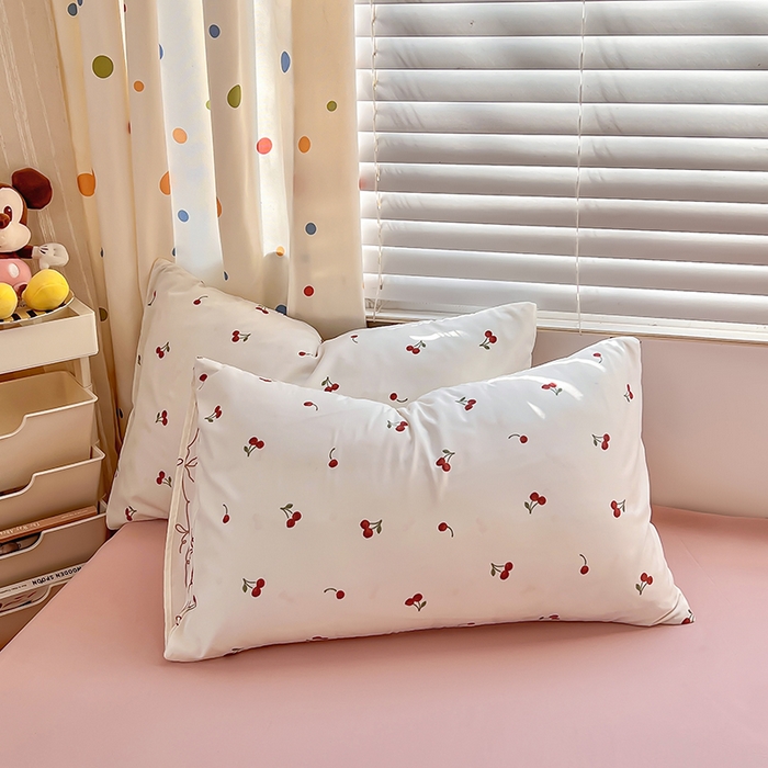 91家纺网 家纺一手货源 找家纺 木子家纺 2026新款水洗棉印花四件套--仲夏系列 樱桃少女