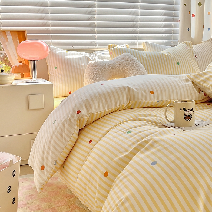 91家纺网 家纺一手货源 找家纺 木子家纺 2026新款水洗棉印花四件套--仲夏系列 初恋乐园