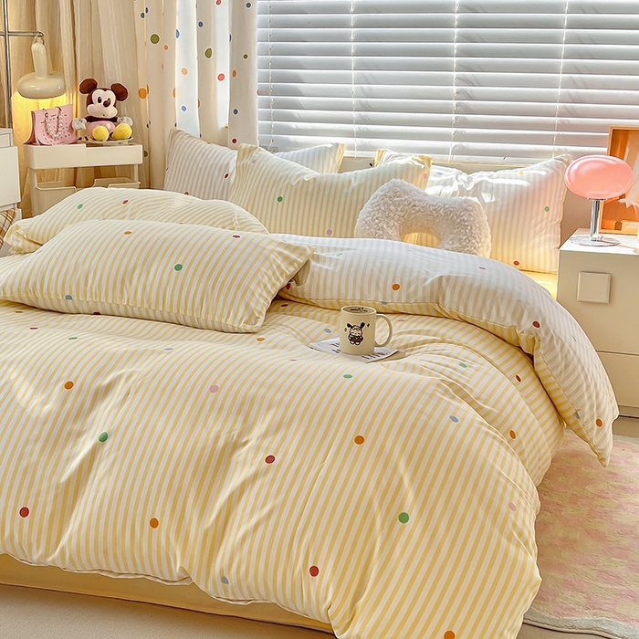 91家纺网 家纺一手货源 找家纺 木子家纺 2026新款水洗棉印花四件套--仲夏系列 初恋乐园