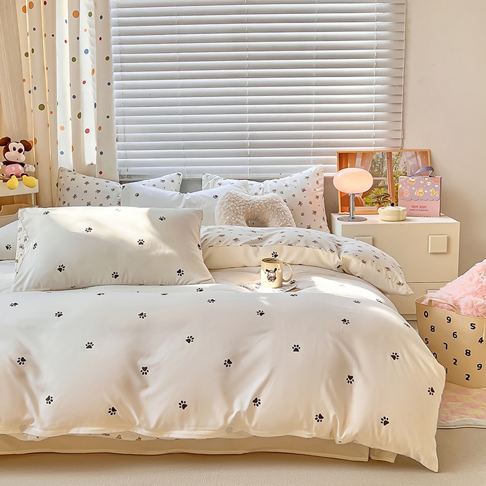 91家纺网 家纺一手货源 找家纺 木子家纺 2026新款水洗棉印花四件套--仲夏系列 花园秘境