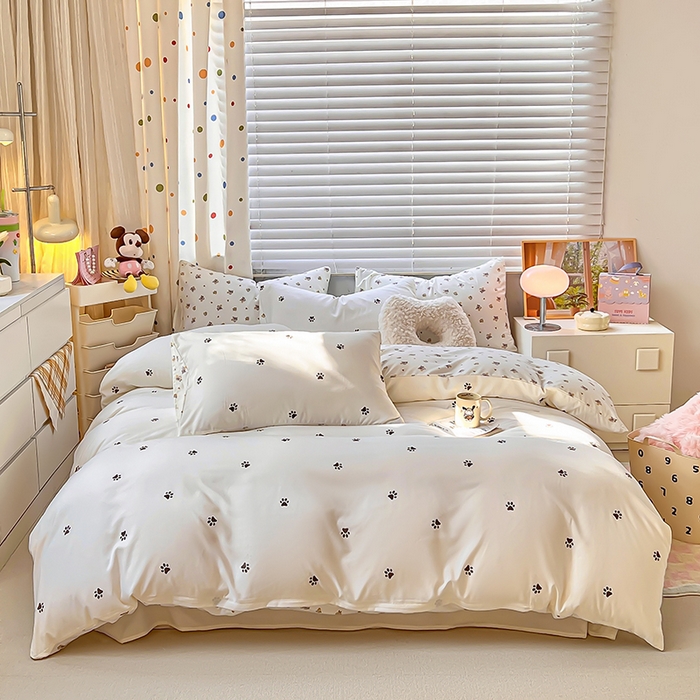 91家纺网 家纺一手货源 找家纺 木子家纺 2026新款水洗棉印花四件套--仲夏系列 花园秘境