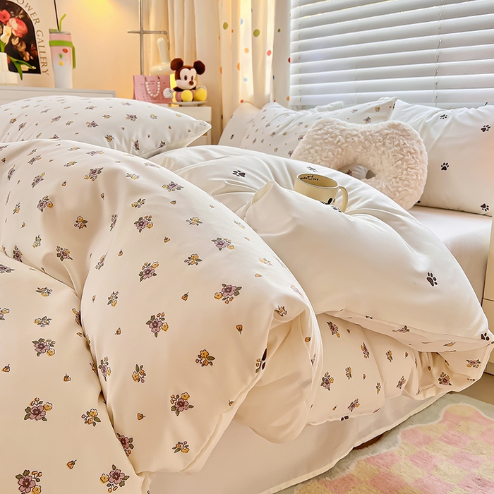 91家纺网 家纺一手货源 找家纺 木子家纺 2026新款水洗棉印花四件套--仲夏系列 花园秘境