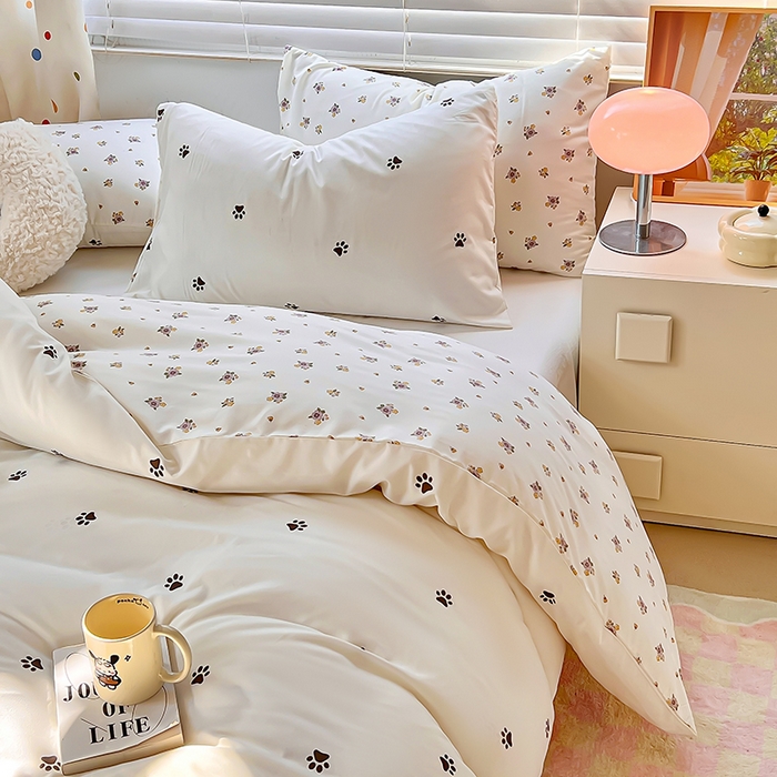 91家纺网 家纺一手货源 找家纺 木子家纺 2026新款水洗棉印花四件套--仲夏系列 花园秘境