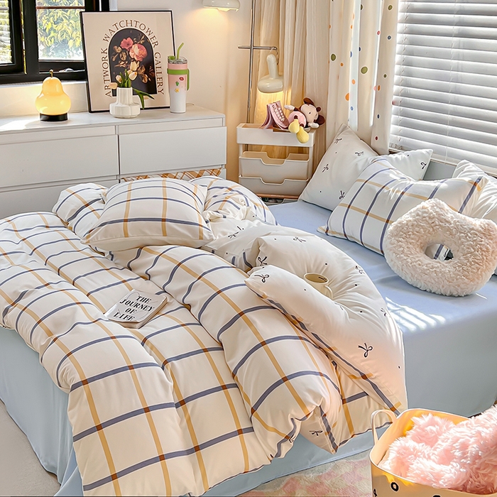 91家纺网 家纺一手货源 找家纺 木子家纺 2026新款水洗棉印花四件套--仲夏系列 梦境礼盒