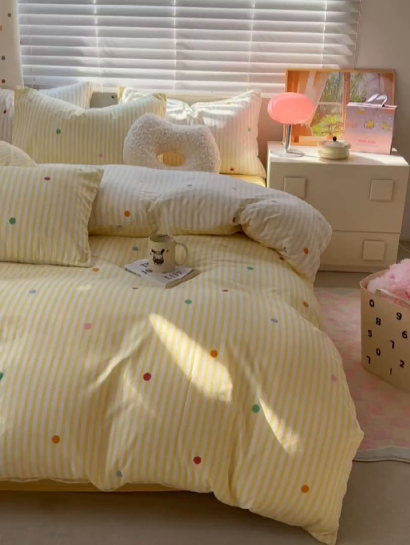 91家纺网 家纺一手货源 找家纺 （总）木子家纺 2026新款水洗棉印花四件套--仲夏系列