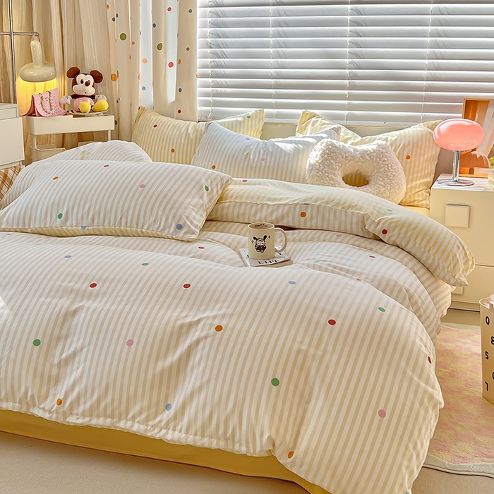 91家纺网 家纺一手货源 找家纺 木子家纺 2026新款水洗棉印花四件套--仲夏系列 初恋乐园