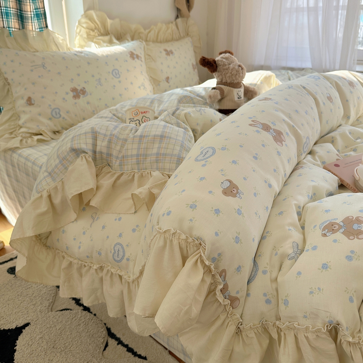 91家纺网 家纺一手货源 找家纺 （总）瑞莱 2025新款A类200克高克重秋冬印花牛奶绒四件套-卡通系列