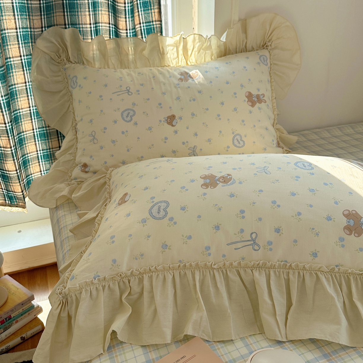 91家纺网 家纺一手货源 找家纺 （总）瑞莱 2026春夏新款全棉纯棉印花韩系卡通花边四件套