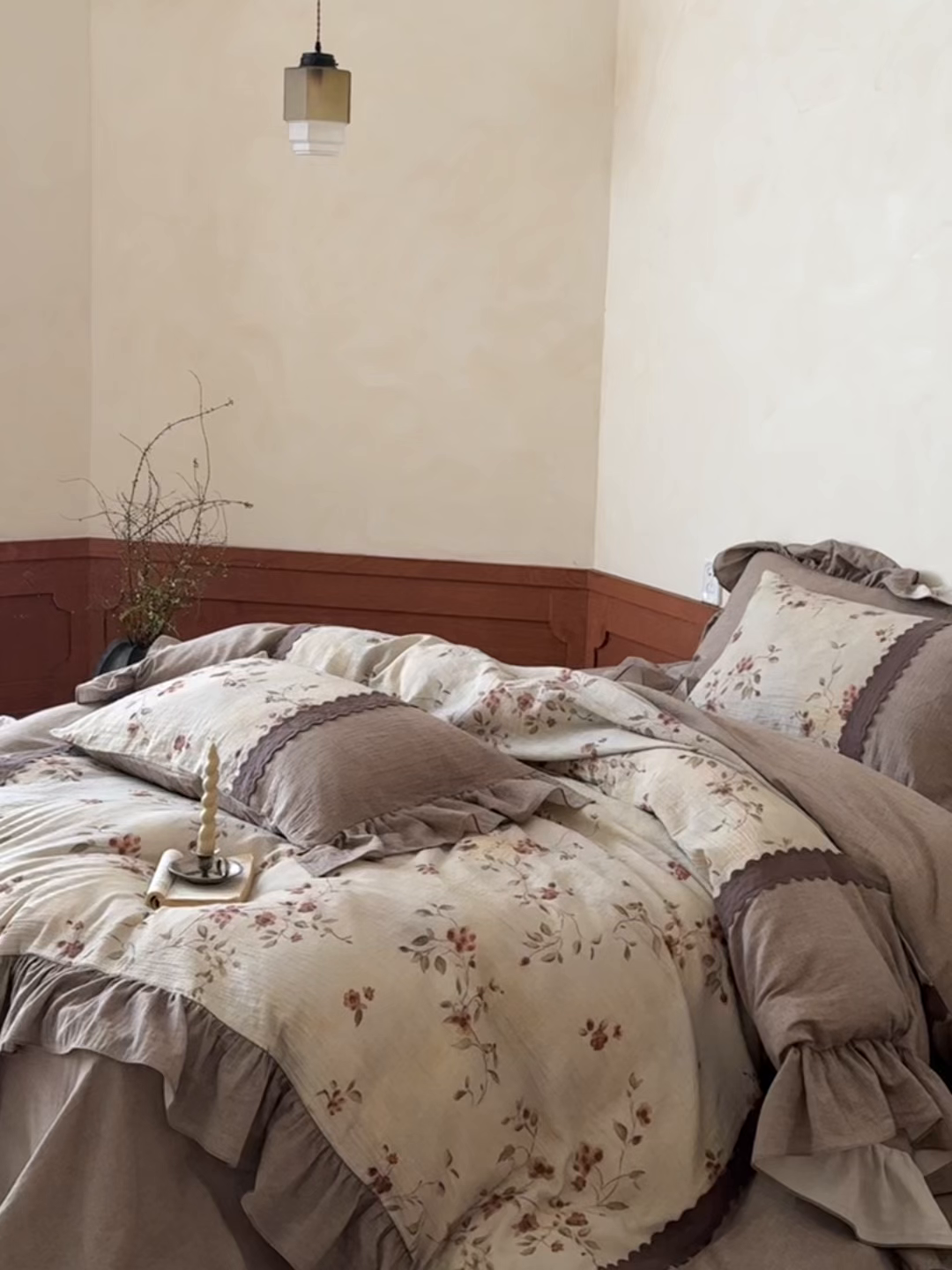 91家纺网 家纺一手货源 找家纺 （总）佳汐蓝家纺 2026春夏新款棉麻皱皱双层纱四件套-古风铃岚 控价：卷后不低于398