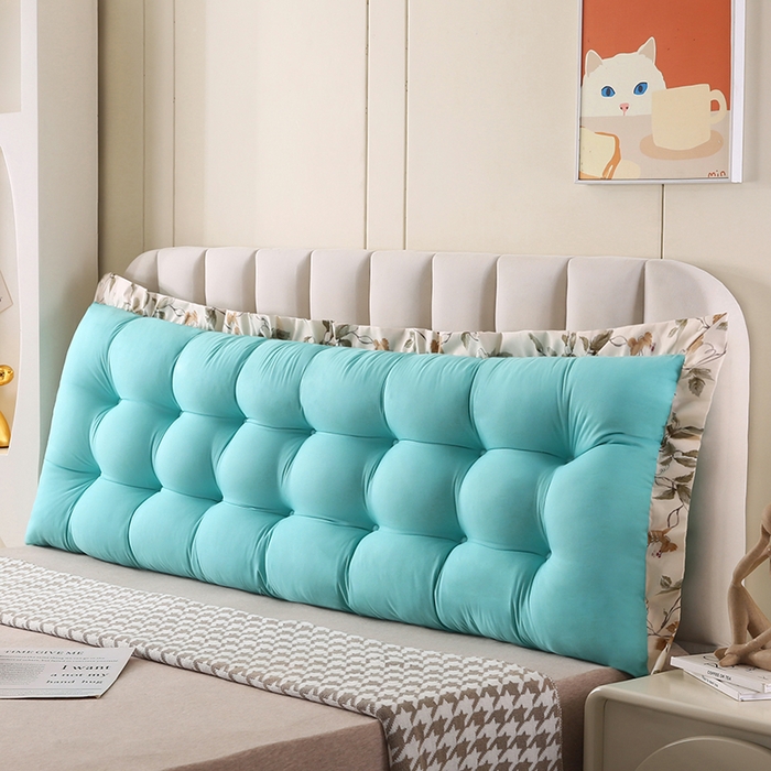 91家纺网 家纺一手货源 找家纺 永光家居 2026新款洛熙床头靠垫（不供多多） 湖蓝