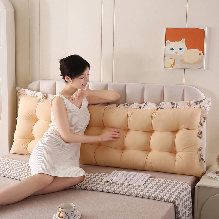 91家纺网 家纺一手货源 找家纺 永光家居 2026新款洛熙床头靠垫（不供多多） 驼色