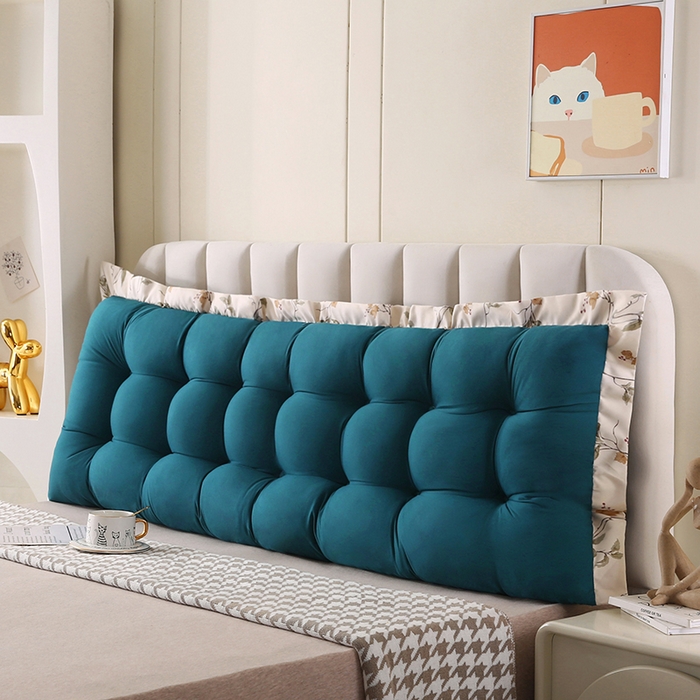 91家纺网 家纺一手货源 找家纺 永光家居 2026新款洛熙床头靠垫（不供多多） 孔雀蓝