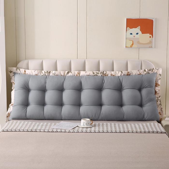 91家纺网 家纺一手货源 找家纺 永光家居 2026新款洛熙床头靠垫（不供多多） 浅灰