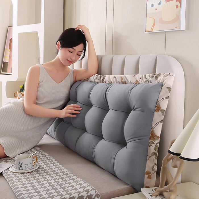 91家纺网 家纺一手货源 找家纺 永光家居 2026新款洛熙床头靠垫（不供多多） 浅灰