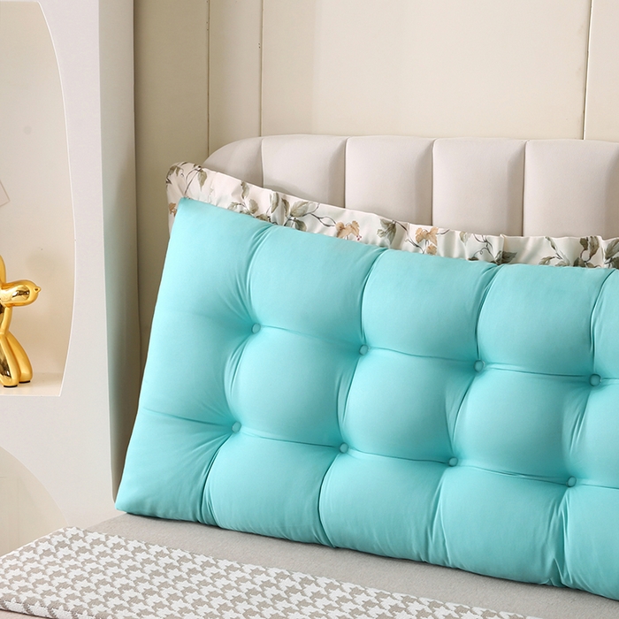 91家纺网 家纺一手货源 找家纺 永光家居 2026新款洛熙床头靠垫（不供多多） 湖蓝