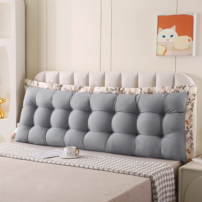 91家纺网 家纺一手货源 找家纺 永光家居 2026新款洛熙床头靠垫（不供多多） 浅灰