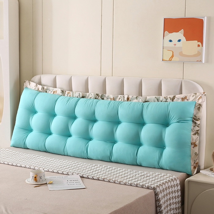 91家纺网 家纺一手货源 找家纺 永光家居 2026新款洛熙床头靠垫（不供多多） 湖蓝