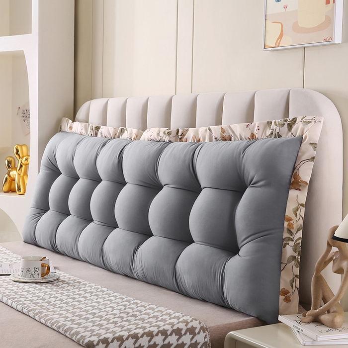 91家纺网 家纺一手货源 找家纺 永光家居 2026新款洛熙床头靠垫（不供多多） 浅灰