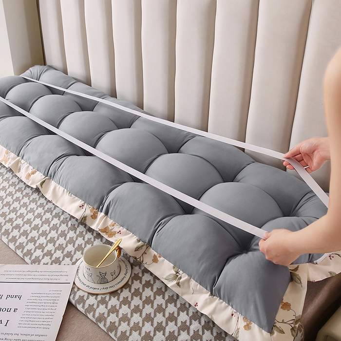 91家纺网 家纺一手货源 找家纺 永光家居 2026新款洛熙床头靠垫（不供多多） 浅灰