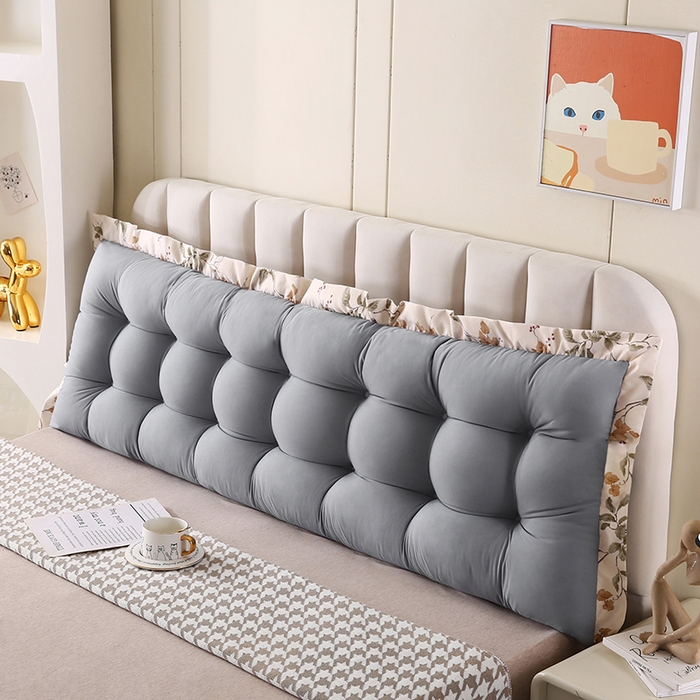 91家纺网 家纺一手货源 找家纺 永光家居 2026新款洛熙床头靠垫（不供多多） 浅灰