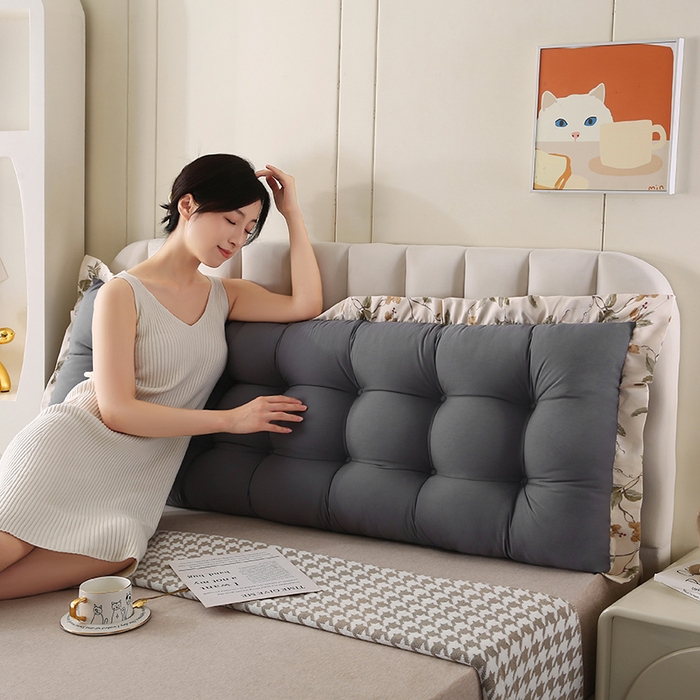 91家纺网 家纺一手货源 找家纺 永光家居 2026新款洛熙床头靠垫（不供多多） 深灰