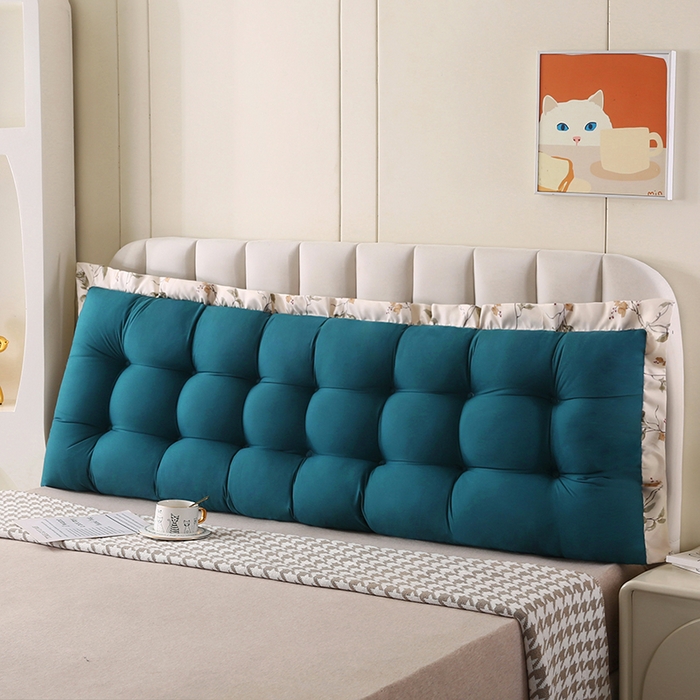 91家纺网 家纺一手货源 找家纺 永光家居 2026新款洛熙床头靠垫（不供多多） 孔雀蓝