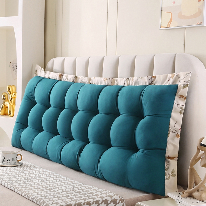 91家纺网 家纺一手货源 找家纺 永光家居 2026新款洛熙床头靠垫（不供多多） 孔雀蓝