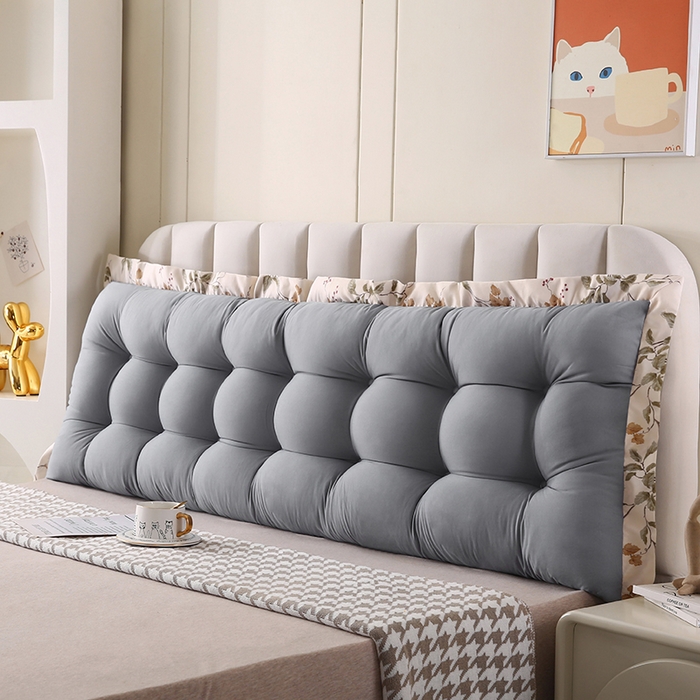 91家纺网 家纺一手货源 找家纺 永光家居 2026新款洛熙床头靠垫（不供多多） 浅灰