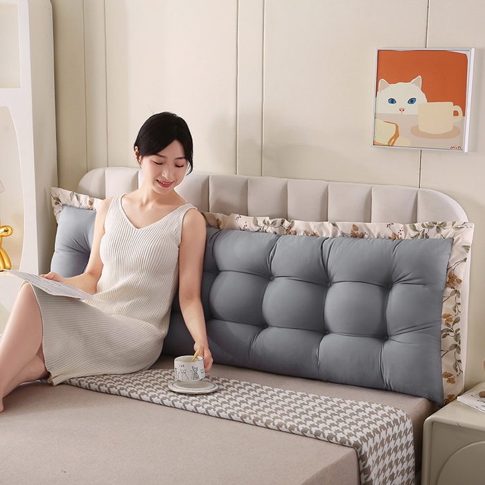 91家纺网 家纺一手货源 找家纺 永光家居 2026新款洛熙床头靠垫（不供多多） 浅灰