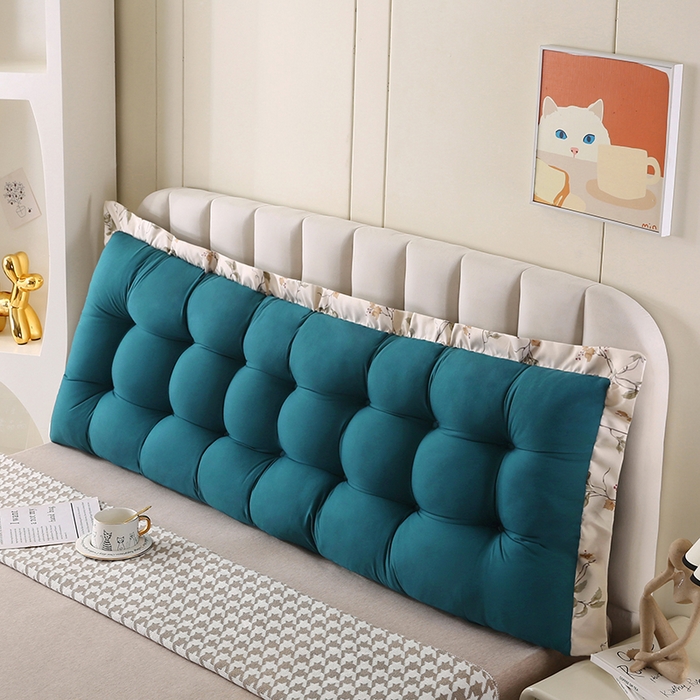 91家纺网 家纺一手货源 找家纺 永光家居 2026新款洛熙床头靠垫（不供多多） 孔雀蓝