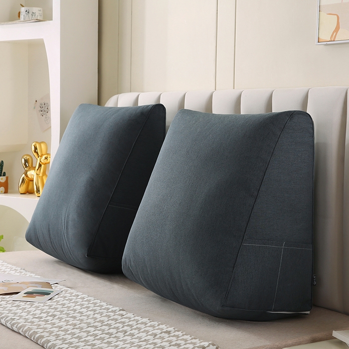 91家纺网 家纺一手货源 找家纺 永光家居 2026新款韩式三角靠垫（不供多多） 水墨灰