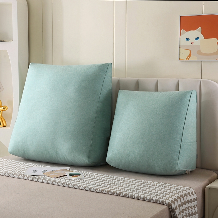 91家纺网 家纺一手货源 找家纺 永光家居 2026新款韩式三角靠垫（不供多多） 艾绿色