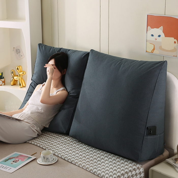 91家纺网 家纺一手货源 找家纺 永光家居 2026新款韩式三角靠垫（不供多多） 水墨灰