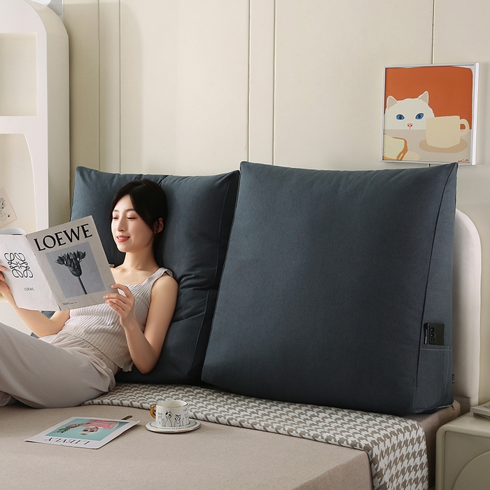 91家纺网 家纺一手货源 找家纺 永光家居 2026新款韩式三角靠垫（不供多多） 水墨灰