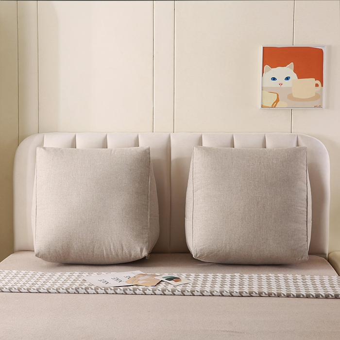 91家纺网 家纺一手货源 找家纺 永光家居 2026新款韩式三角靠垫（不供多多） 浅麻色