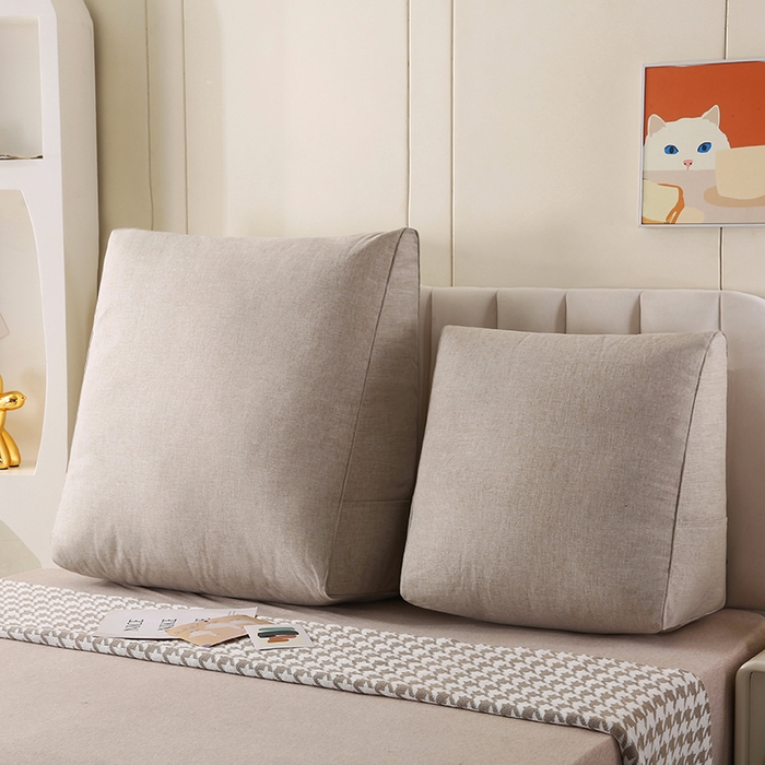 91家纺网 家纺一手货源 找家纺 永光家居 2026新款韩式三角靠垫（不供多多） 浅麻色