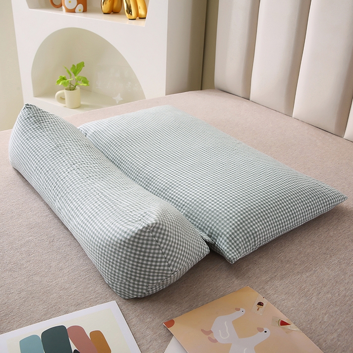 91家纺网 家纺一手货源 找家纺 （总）永光家居 2026新款格子全棉水洗荞麦枕枕头枕芯（不供多多）