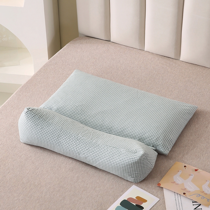 91家纺网 家纺一手货源 找家纺 （总）永光家居 2026新款格子全棉水洗荞麦枕枕头枕芯（不供多多）