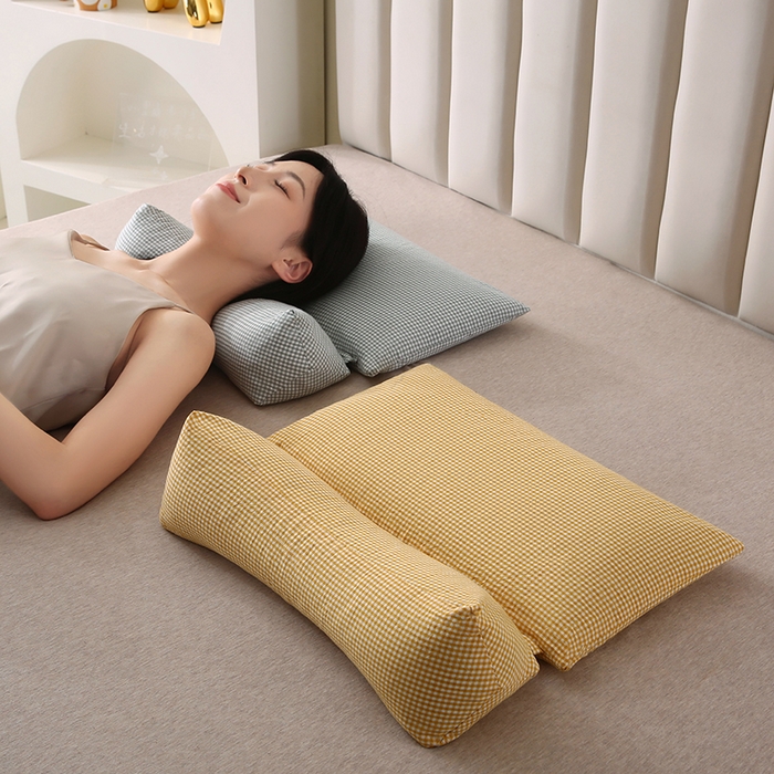 91家纺网 家纺一手货源 找家纺 永光家居 2026新款格子全棉水洗荞麦枕枕头枕芯（不供多多） 组合图仅供参考不可下单