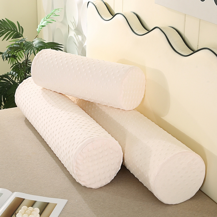 91家纺网 家纺一手货源 找家纺 永光家居 2026新款记忆棉圆柱枕枕头枕芯（不供多多） 绒豆豆 白色