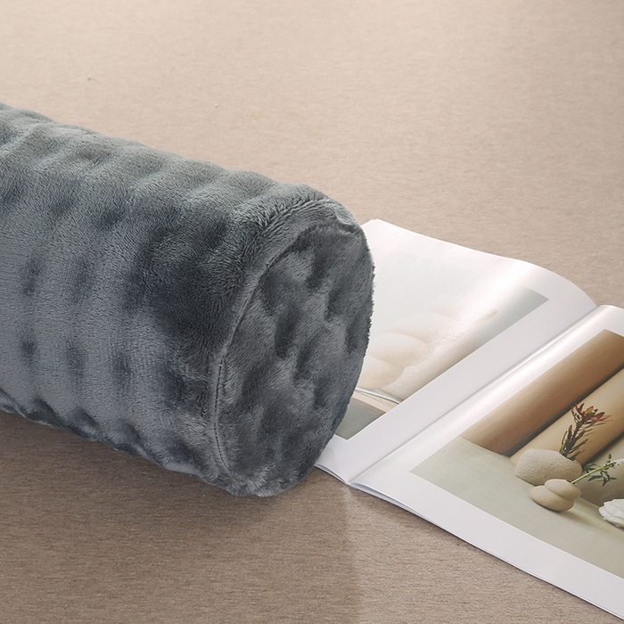 91家纺网 家纺一手货源 找家纺 永光家居 2026新款记忆棉圆柱枕枕头枕芯（不供多多） 兔毛绒 深灰