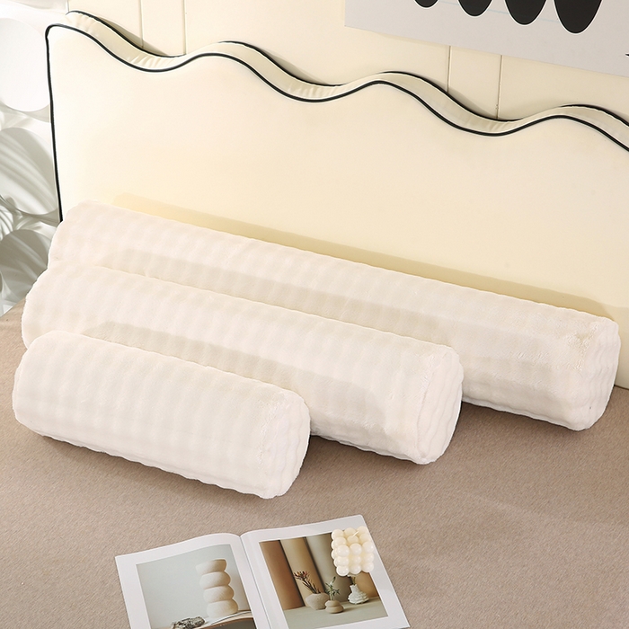 91家纺网 家纺一手货源 找家纺 永光家居 2026新款记忆棉圆柱枕枕头枕芯（不供多多） 兔毛绒 白色