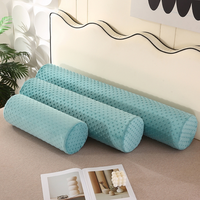 91家纺网 家纺一手货源 找家纺 永光家居 2026新款记忆棉圆柱枕枕头枕芯（不供多多） 绒豆豆 绿色