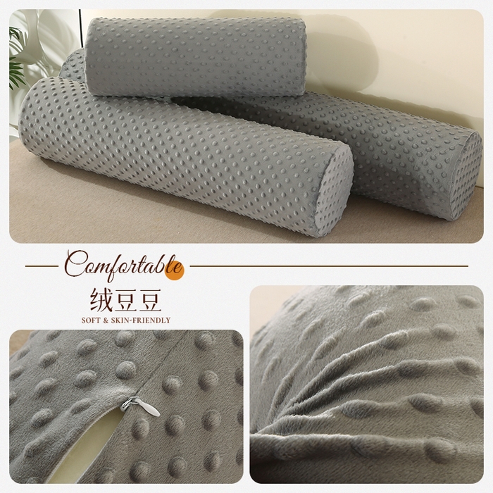 永光家居 2026新款记忆棉圆柱枕枕头枕芯（不供多多） 绒豆豆 灰色
