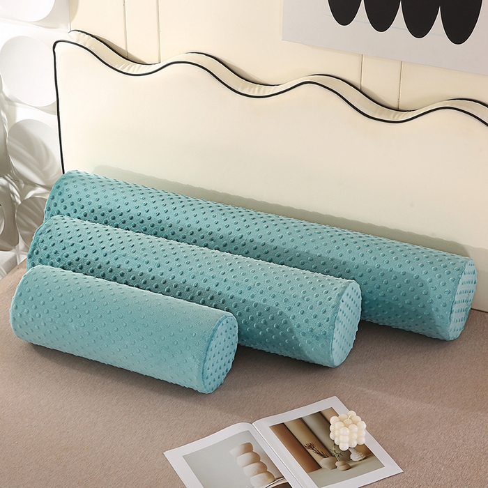 91家纺网 家纺一手货源 找家纺 永光家居 2026新款记忆棉圆柱枕枕头枕芯（不供多多） 绒豆豆 绿色