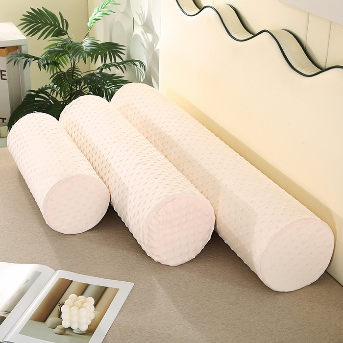 91家纺网 家纺一手货源 找家纺 永光家居 2026新款记忆棉圆柱枕枕头枕芯（不供多多） 绒豆豆 白色