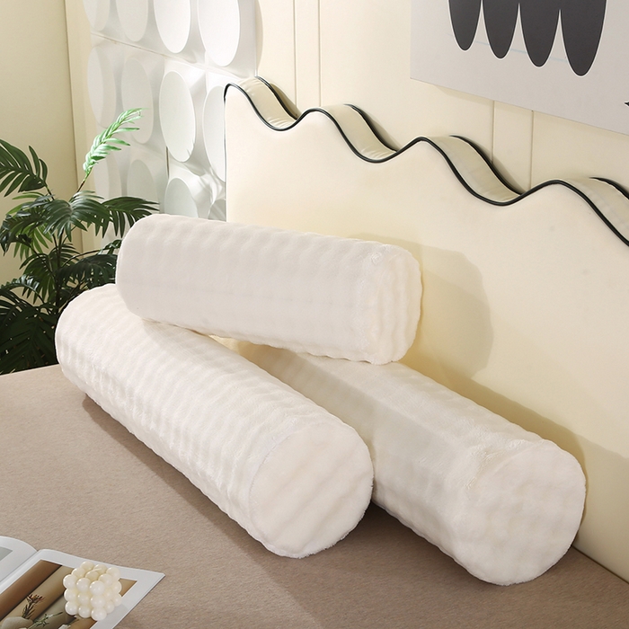 91家纺网 家纺一手货源 找家纺 永光家居 2026新款记忆棉圆柱枕枕头枕芯（不供多多） 兔毛绒 白色