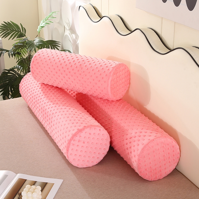 91家纺网 家纺一手货源 找家纺 永光家居 2026新款记忆棉圆柱枕枕头枕芯（不供多多） 绒豆豆 玉色